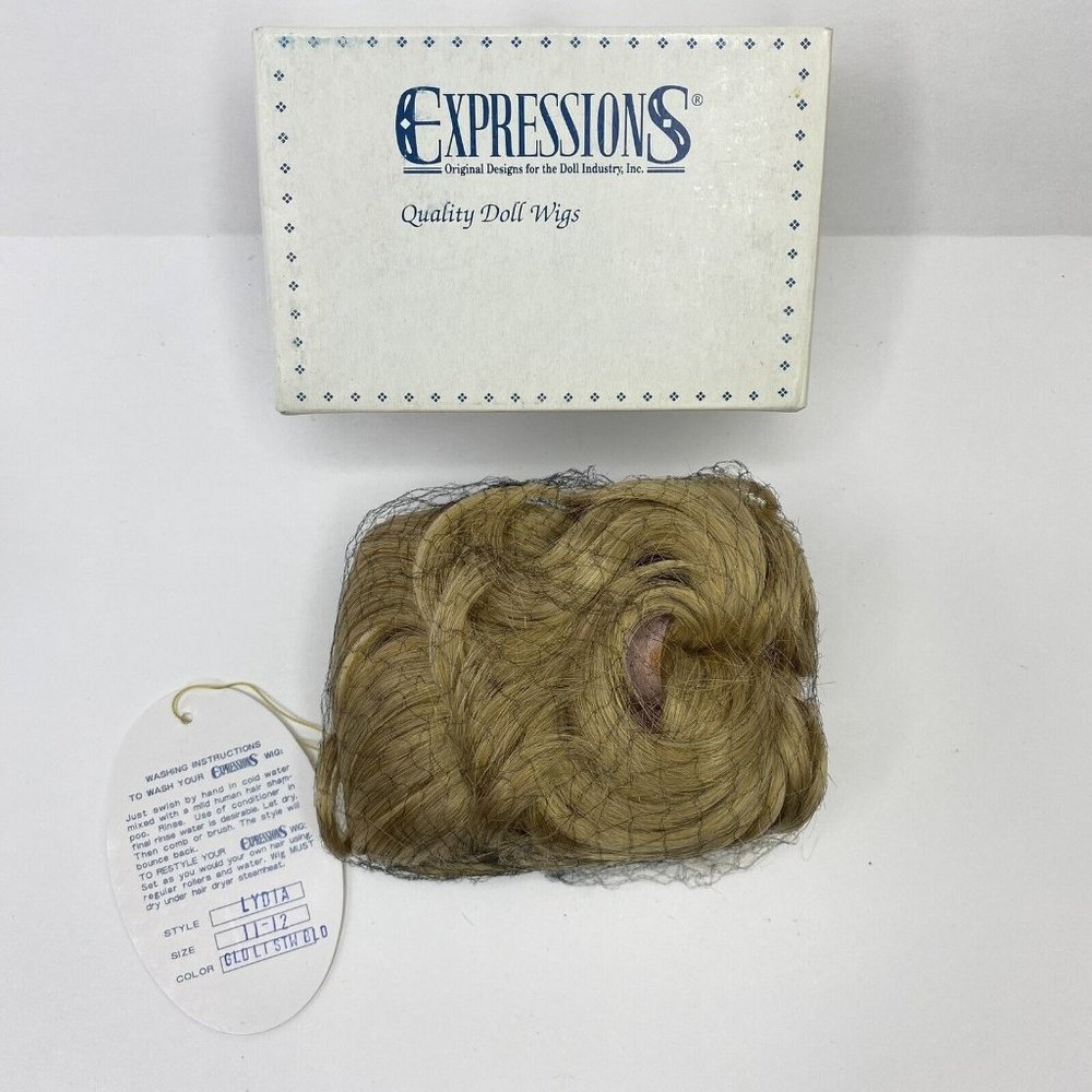 Expressions Doll Wig Lydia 11-12‎ Light Blonde Straight Hair Modacrylic NOS